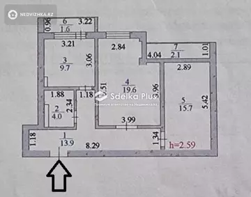 68 м², 2-комнатная квартира, этаж 7 из 10, 68 м², изображение - 11