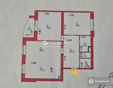 95 м², 3-комнатная квартира, этаж 5 из 9, 95 м², изображение - 4