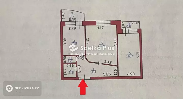 65 м², 2-комнатная квартира, этаж 4 из 9, 65 м², изображение - 1