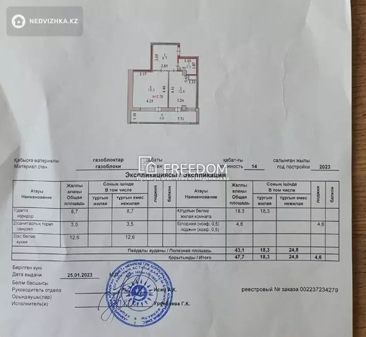 49 м², 1-комнатная квартира, этаж 7 из 14, 49 м², изображение - 1