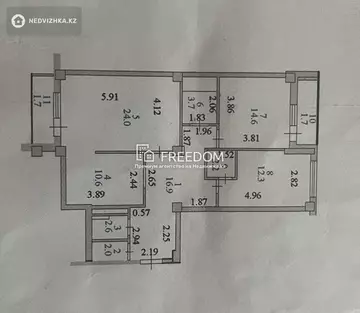 3-комнатная квартира, этаж 10 из 12, 92 м²