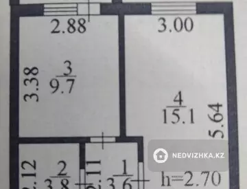 33.9 м², 1-комнатная квартира, этаж 5 из 5, 34 м², изображение - 6