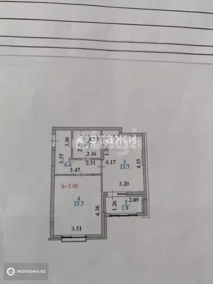 41.4 м², 1-комнатная квартира, этаж 12 из 16, 41 м², изображение - 1