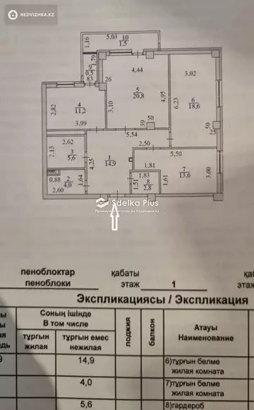 3-комнатная квартира, этаж 1 из 9, 94 м²