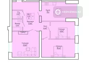 3-комнатная квартира, этаж 5 из 5, 100 м²