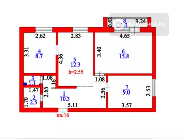 61 м², 3-комнатная квартира, этаж 5 из 5, 61 м², изображение - 13