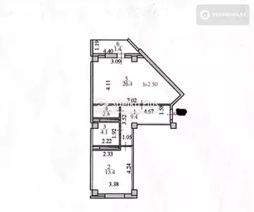 60 м², 2-комнатная квартира, этаж 9 из 19, 60 м², изображение - 1