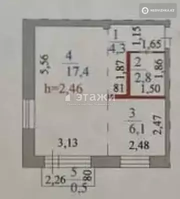 30.6 м², 1-комнатная квартира, этаж 4 из 4, 31 м², изображение - 3