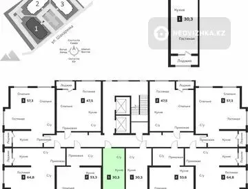 1-комнатная квартира, этаж 4 из 9, 32 м²