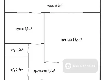 33 м², 1-комнатная квартира, этаж 6 из 9, 33 м², изображение - 9