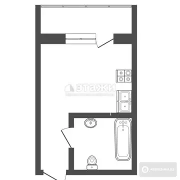 23 м², 1-комнатная квартира, этаж 4 из 4, 23 м², изображение - 11