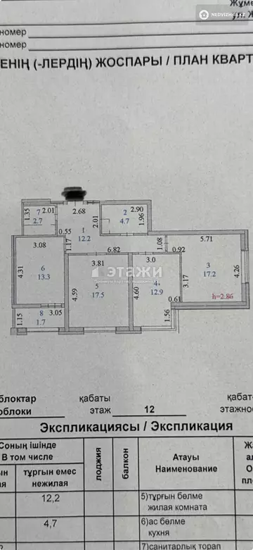 82.2 м², 3-комнатная квартира, этаж 12 из 12, 82 м², изображение - 20