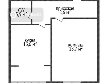 47.8 м², 1-комнатная квартира, этаж 3 из 5, 48 м², изображение - 6