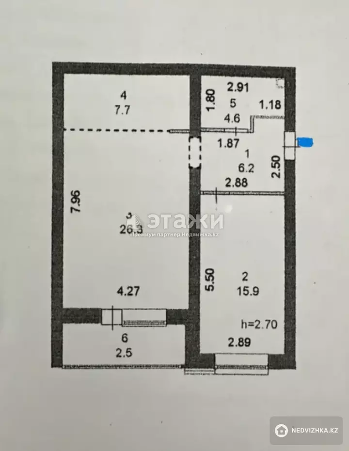 64.59 м², 2-комнатная квартира, этаж 7 из 9, 65 м², изображение - 1