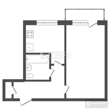 31 м², 1-комнатная квартира, этаж 2 из 4, 31 м², изображение - 6
