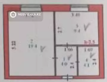 36.9 м², 2-комнатная квартира, этаж 1 из 6, 37 м², изображение - 20