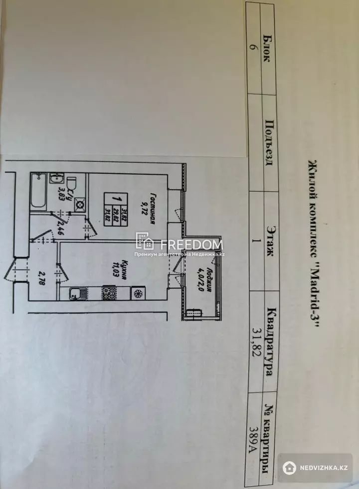 31.82 м², 1-комнатная квартира, этаж 1 из 12, 32 м², изображение - 1