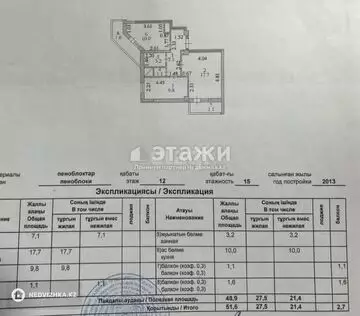 59 м², 2-комнатная квартира, этаж 2 из 13, 59 м², изображение - 6