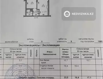 33.5 м², 1-комнатная квартира, этаж 9 из 9, 34 м², изображение - 10