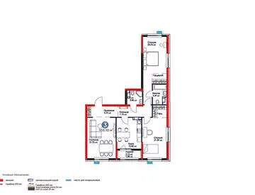 3-комнатная квартира, этаж 13 из 17, 103 м²