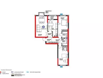 3-комнатная квартира, этаж 10 из 17, 104 м²