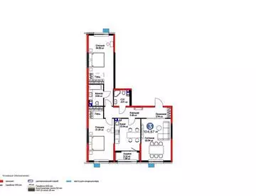 3-комнатная квартира, этаж 4 из 17, 105 м²