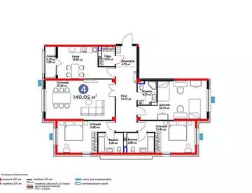 4-комнатная квартира, этаж 13 из 16, 140 м²