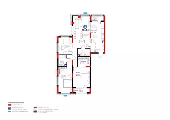 105.39 м², 3-комнатная квартира, этаж 2, 105 м², изображение - 1