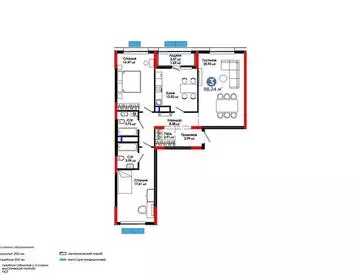 3-комнатная квартира, этаж 8 из 9, 98 м²