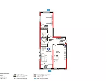 2-комнатная квартира, 93 м²