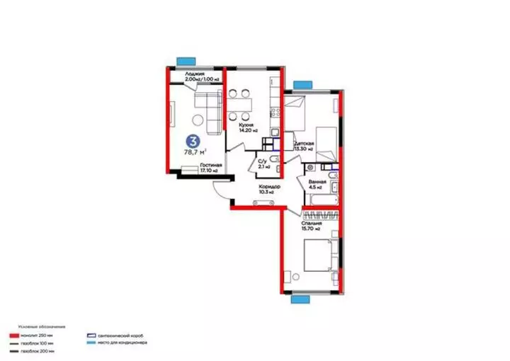 78.7 м², 3-комнатная квартира, этаж 4 из 16, 79 м², изображение - 1