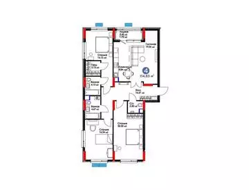 4-комнатная квартира, этаж 2 из 21, 115 м²