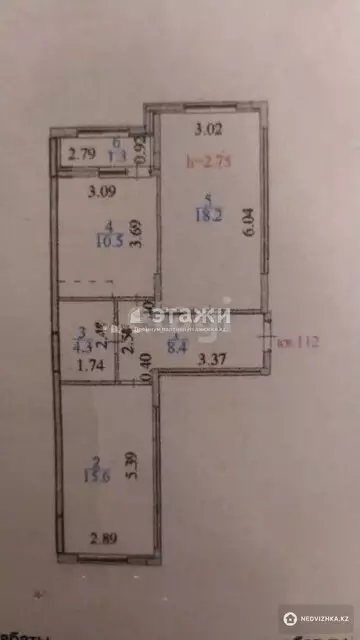 59 м², 2-комнатная квартира, этаж 8 из 12, 59 м², изображение - 3