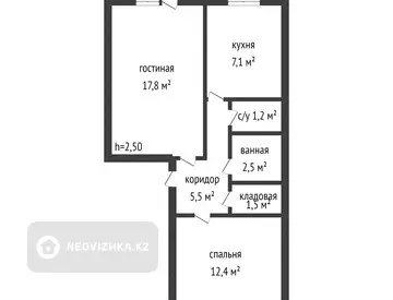 51 м², 2-комнатная квартира, этаж 1 из 5, 51 м², изображение - 27