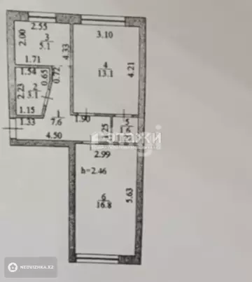 49 м², 2-комнатная квартира, этаж 1 из 5, 49 м², изображение - 8