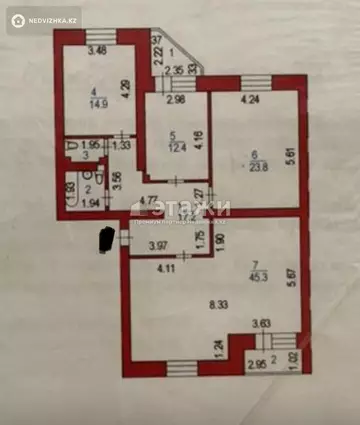 123 м², 4-комнатная квартира, этаж 6 из 9, 123 м², изображение - 9