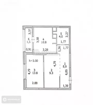 48.3 м², 2-комнатная квартира, этаж 8 из 17, 48 м², изображение - 3