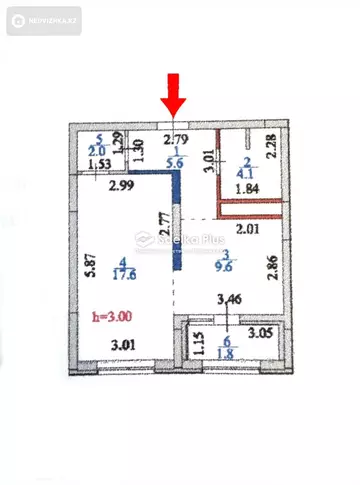 40 м², 1-комнатная квартира, этаж 9 из 9, 40 м², изображение - 2