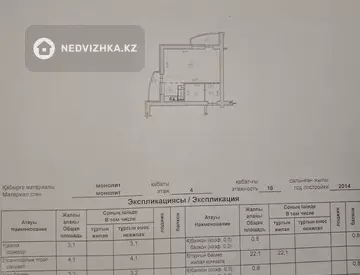 1-комнатная квартира, этаж 4 из 16, 34 м²