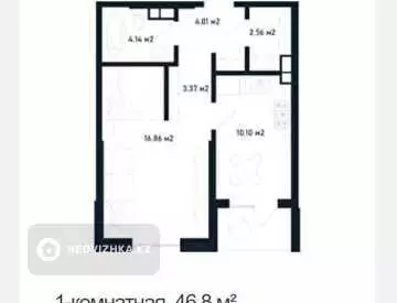 1-комнатная квартира, этаж 5 из 7, 47 м²