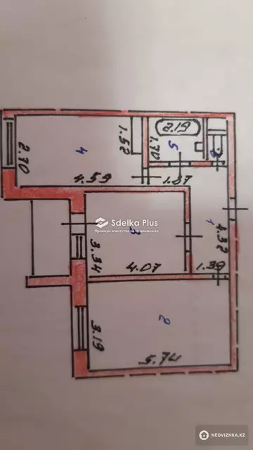 56 м², 2-комнатная квартира, этаж 6 из 9, 56 м², изображение - 10