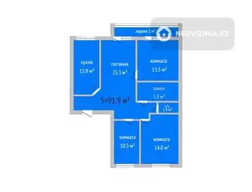 92 м², 4-комнатная квартира, этаж 1 из 9, 92 м², изображение - 8