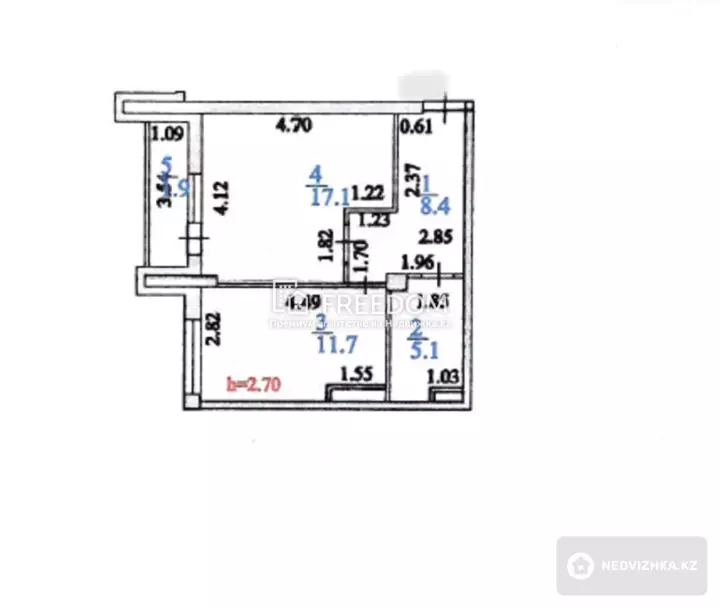 44.2 м², 1-комнатная квартира, этаж 10 из 12, 44 м², изображение - 1