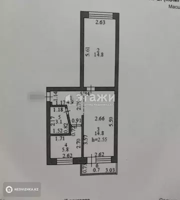 44 м², 2-комнатная квартира, этаж 4 из 5, 44 м², изображение - 11