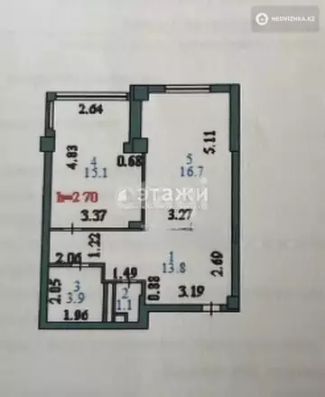 50.7 м², 1-комнатная квартира, этаж 1 из 10, 51 м², изображение - 11