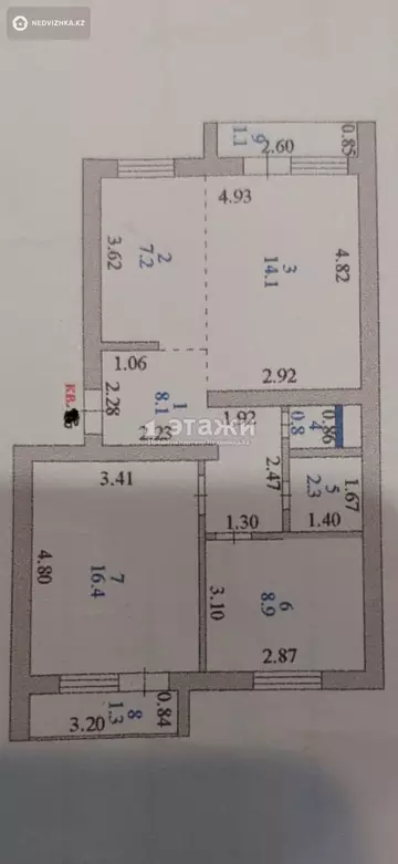 60.1 м², 3-комнатная квартира, этаж 3 из 4, 60 м², изображение - 15