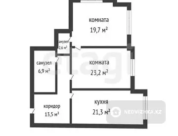 87.1 м², 2-комнатная квартира, этаж 9 из 9, 87 м², изображение - 22