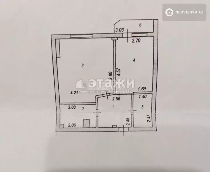 51 м², 2-комнатная квартира, этаж 5 из 9, 51 м², изображение - 1