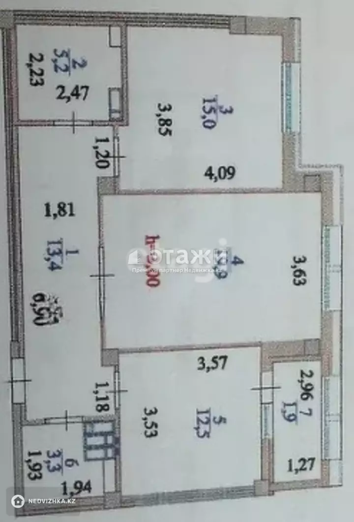 75 м², 2-комнатная квартира, этаж 10 из 12, 75 м², изображение - 1