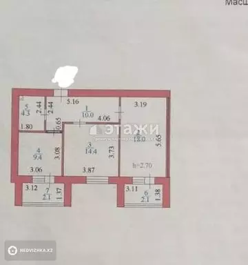 2-комнатная квартира, этаж 9 из 12, 60 м²